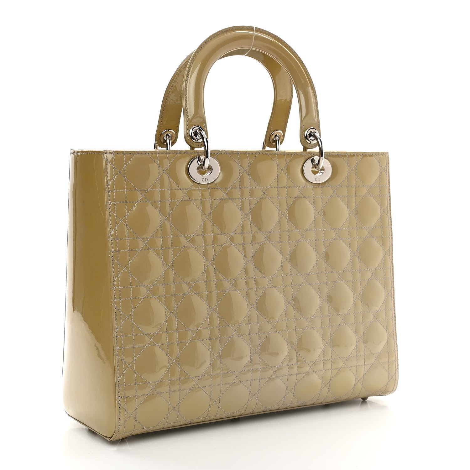 Christian Dior Patent Cannage Large Lady Dior Beige 2 of 11