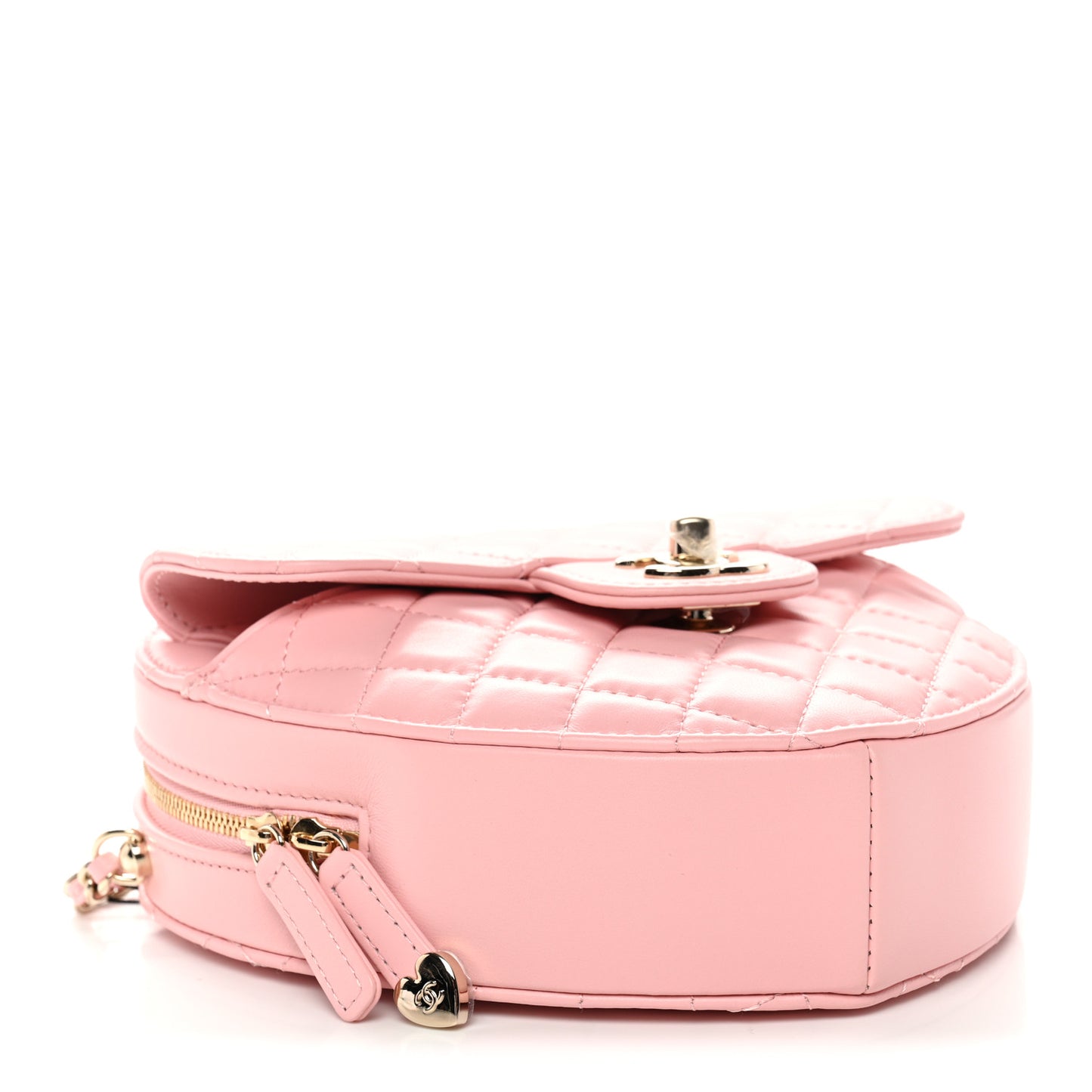 Lambskin Quilted Large CC In Love Heart Bag Light Pink