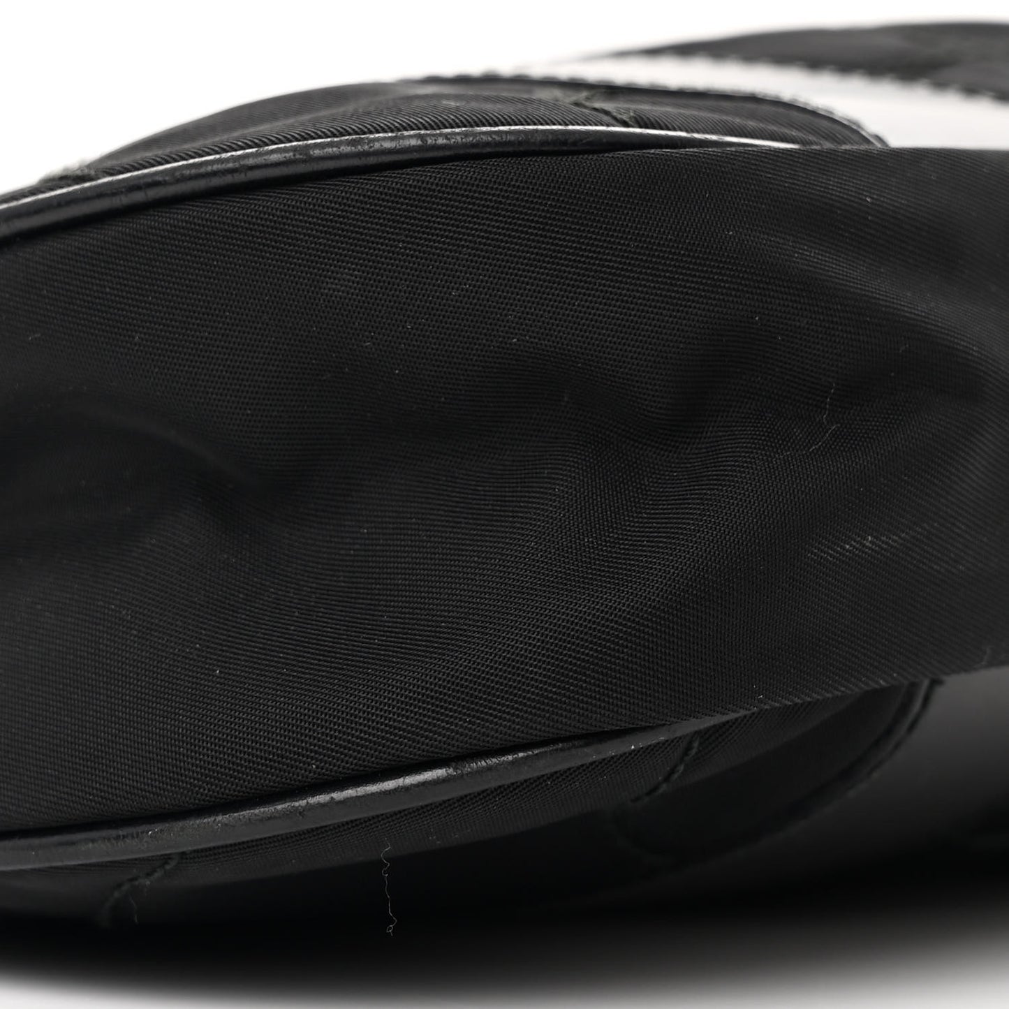 Tessuto Nylon Soft Calfskin Shoulder Bag Black