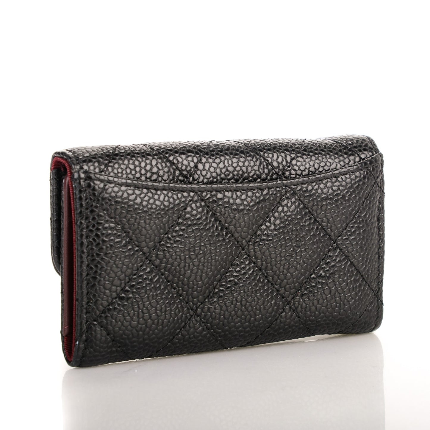 Caviar Quilted 6 Key Holder Black