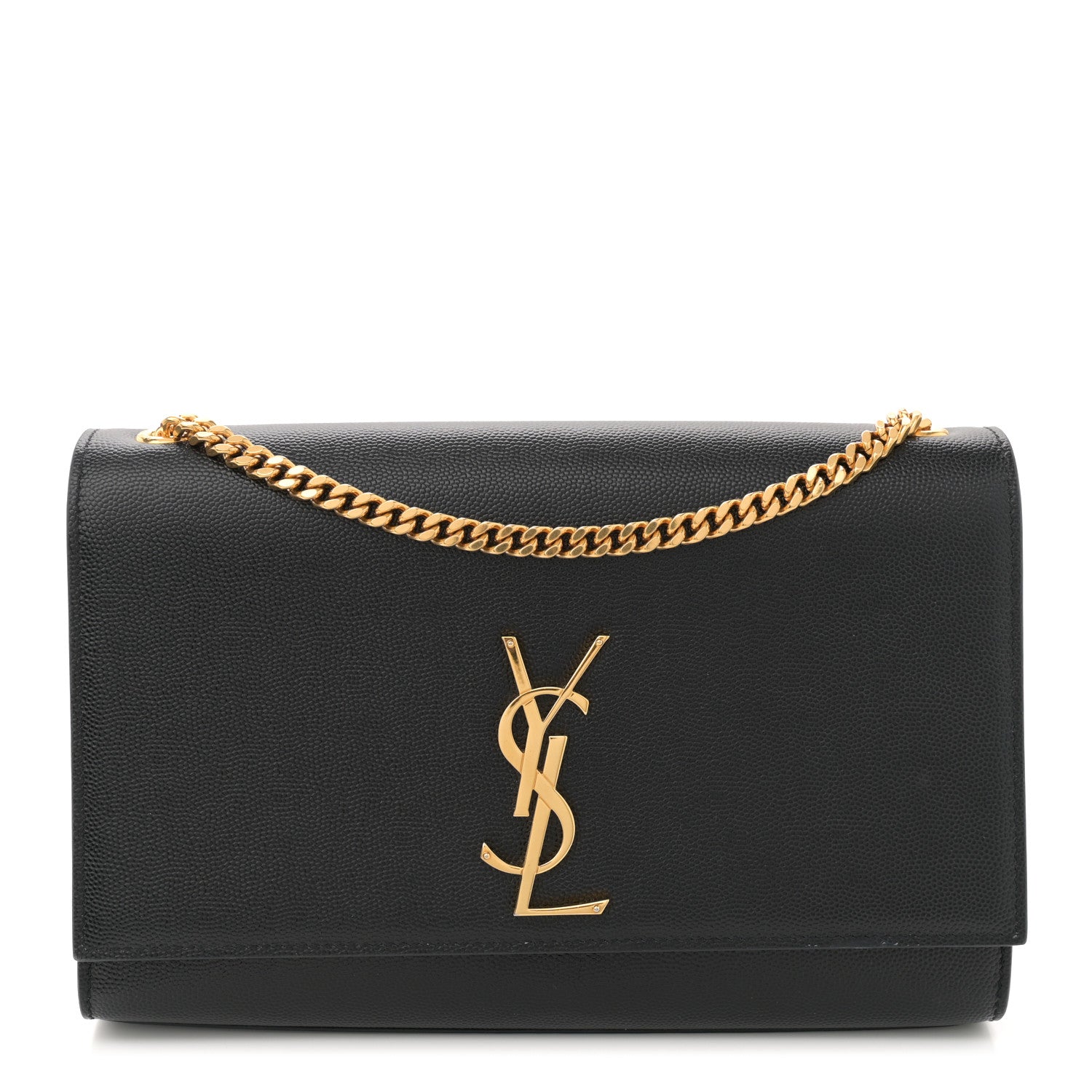 Saint Laurent Grain De Poudre Medium Classic Monogram Kate Satchel Black 1 of 10