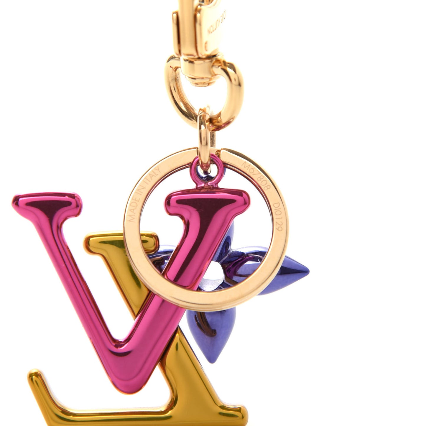 LV New Wave Bag Charm Key Holder Multicolor