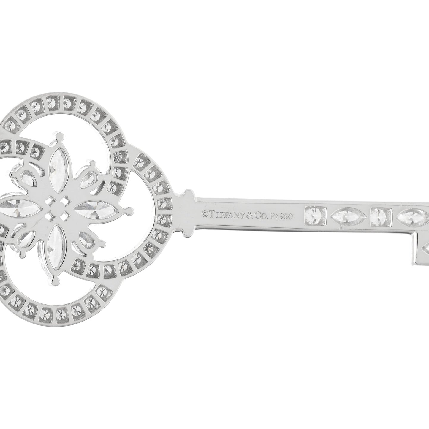 Platinum Diamond Victoria Cluster Key Pendant