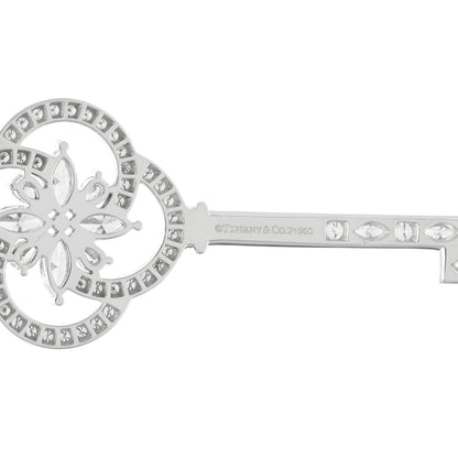 Tiffany Platinum Diamond Victoria Cluster Key Pendant 3 of 4