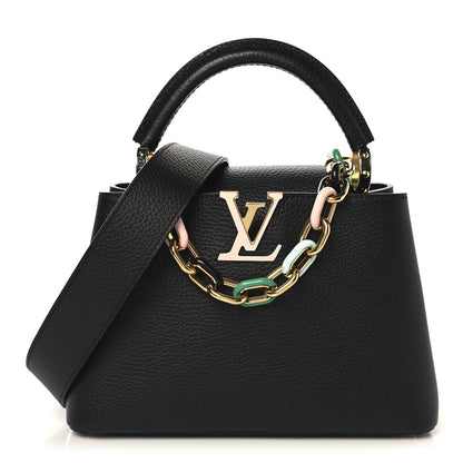 Louis Vuitton Taurillon Enamel Chain Capucines BB Black Multicolor 1 of 9