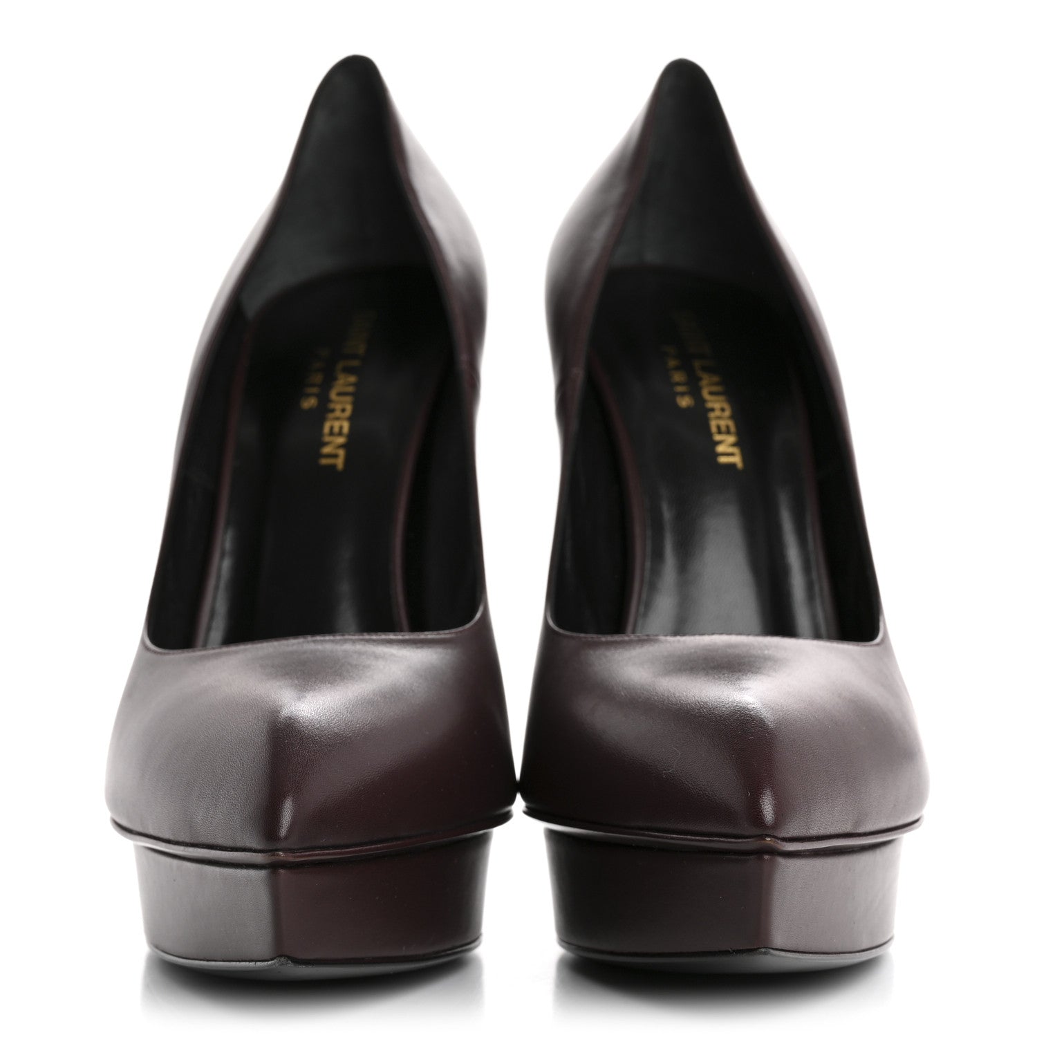 Saint Laurent Calfskin Janis 105 Platform Pumps 38.5 Cordovan 3 of 9
