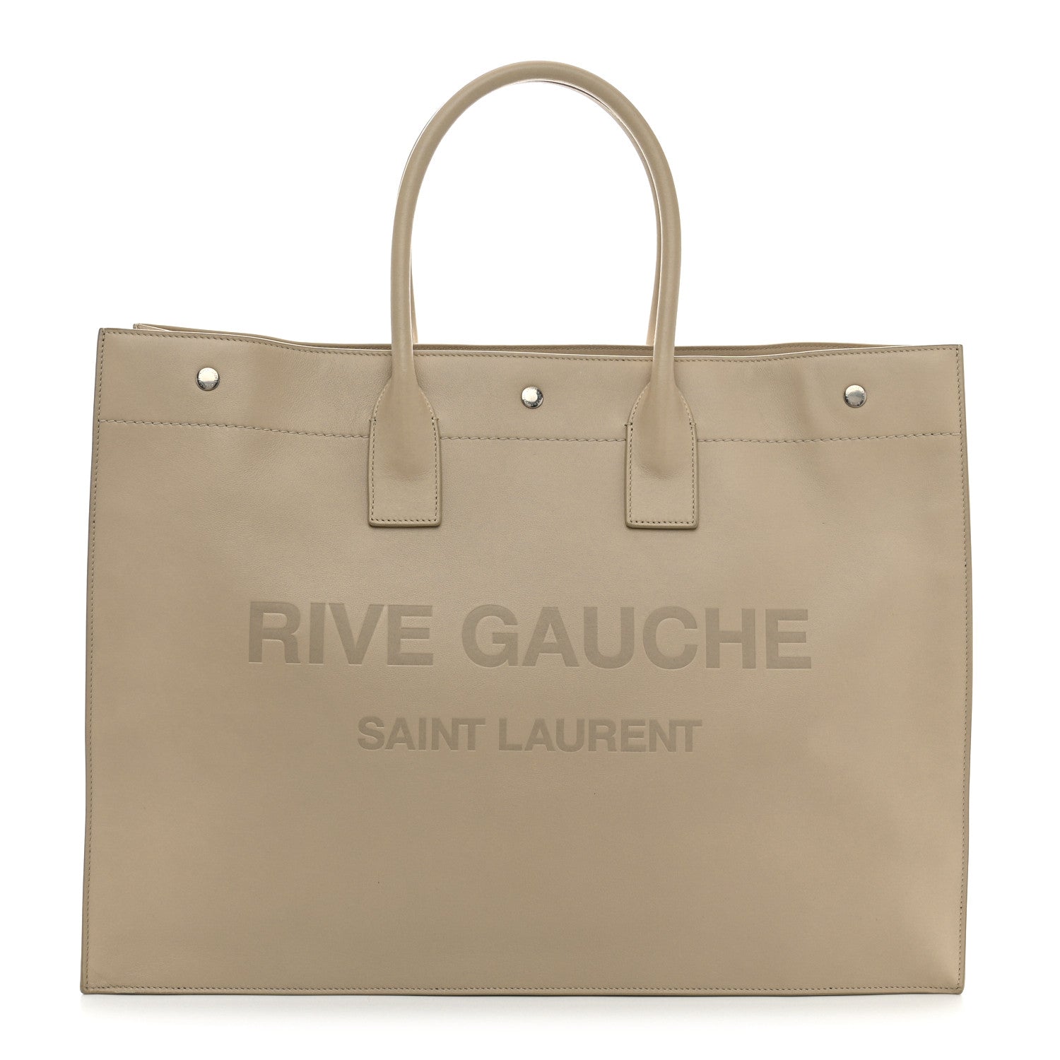 Saint Laurent Vitello Large Rive Gauche Tote Sea Salt 1 of 12