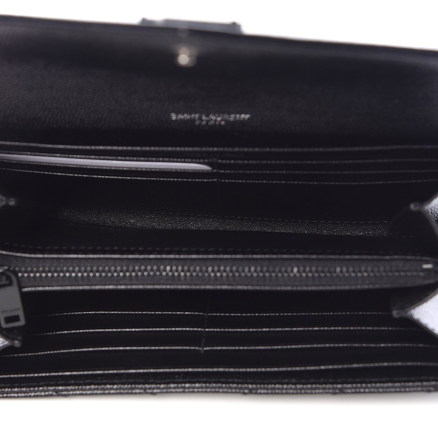 Grain De Poudre Matelasse Chevron Monogram Flap Wallet Black