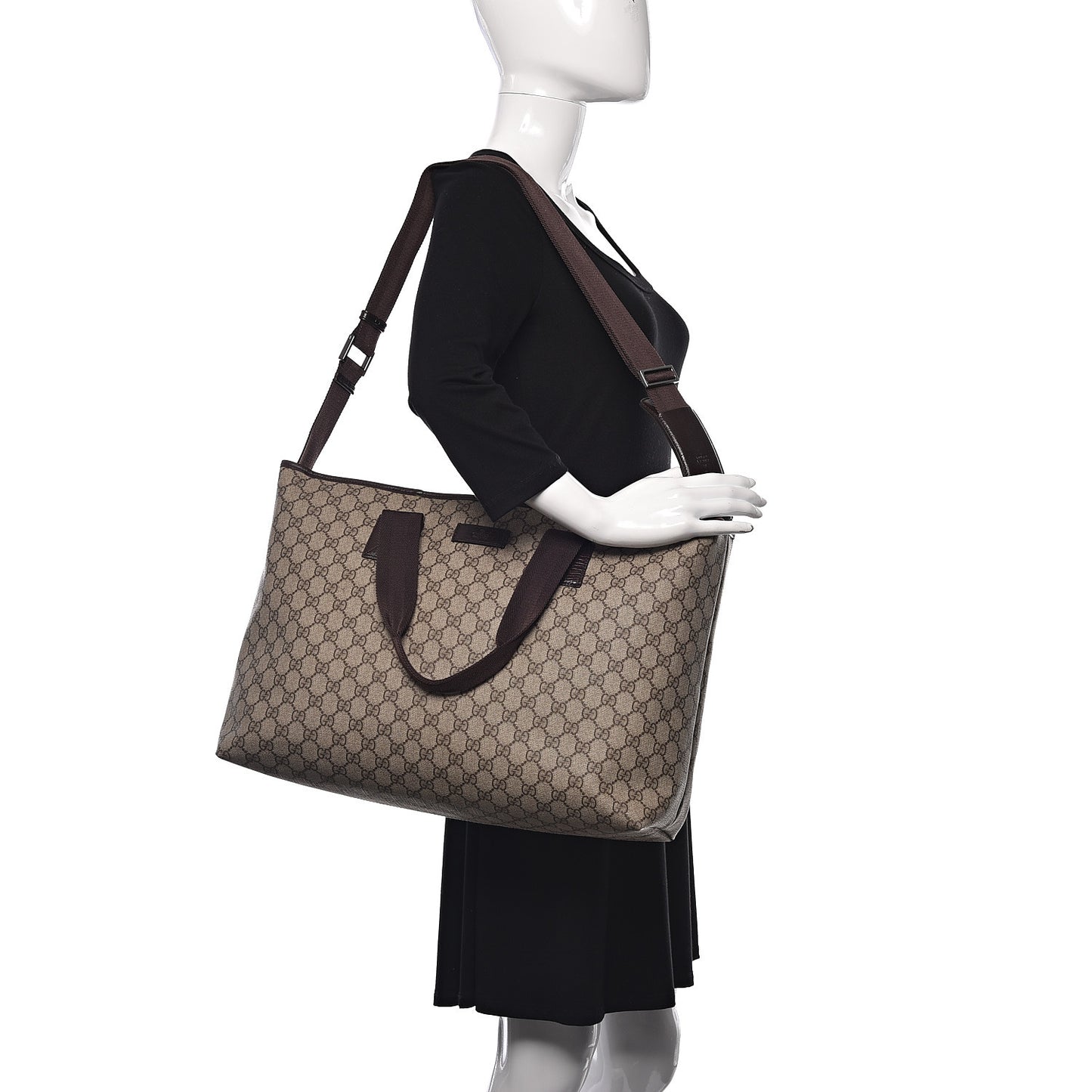 GG Plus Monogram Travel Bag Dark Brown