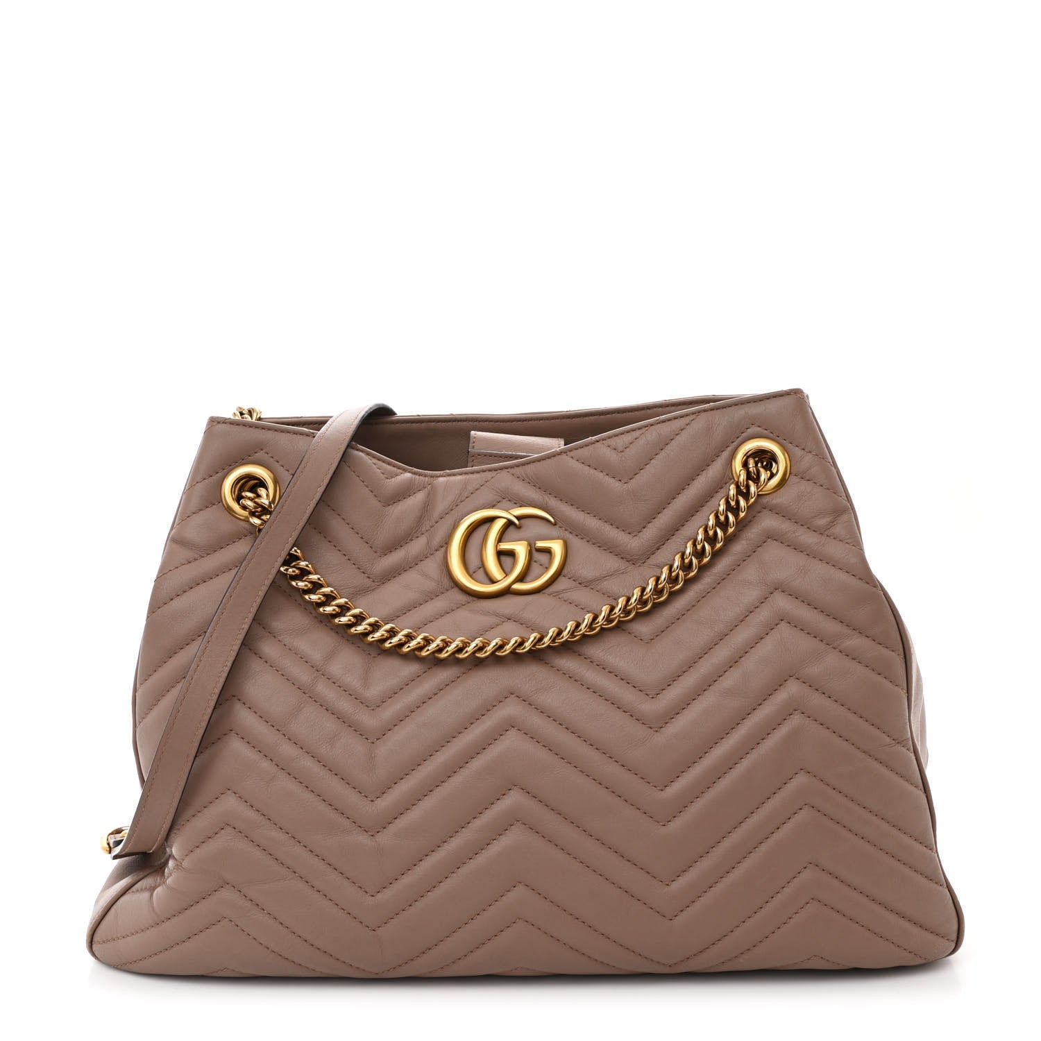 Gucci Calfskin Matelasse Medium GG Marmont Shoulder Tote Bag Porcelain Rose 1 of 11