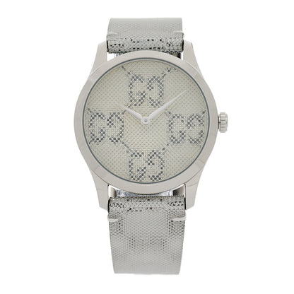 Gucci Stainless Steel Calfskin 38mm G-Timeless GG Hologram Quartz Watch 1 of 5