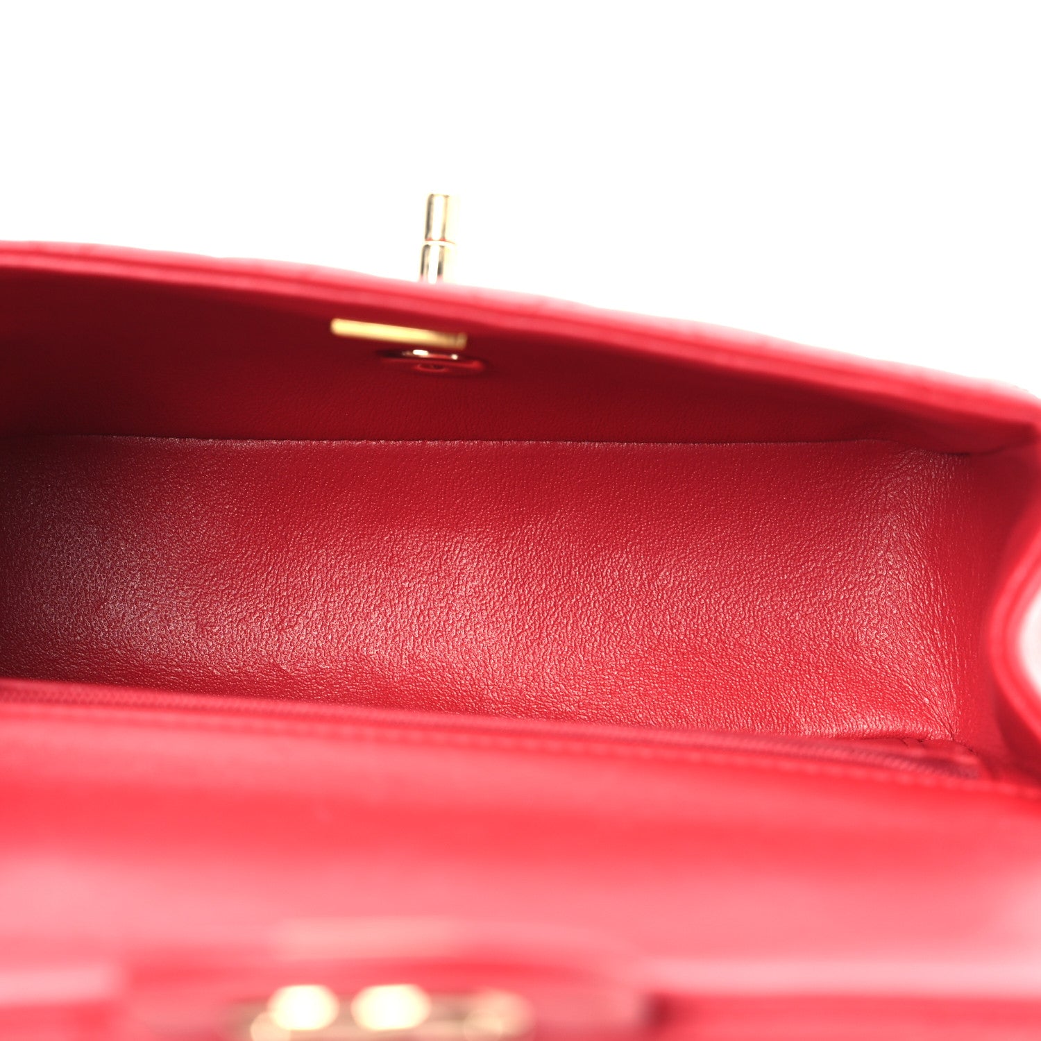 Chanel Lambskin Quilted Mini Top Handle Rectangular Flap Red 5 of 11