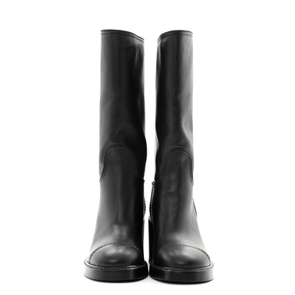 Chanel Calfskin Cap Toe High Boots 35.5 Black 2 of 10