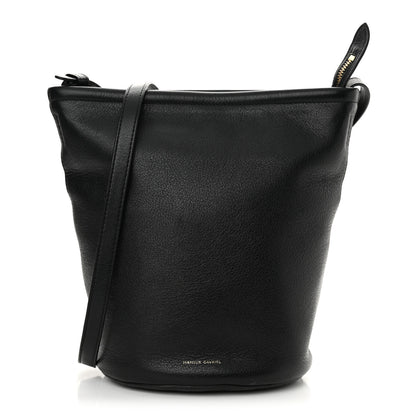 Mansur Gavriel Pebbled Calfskin Zip Bucket Bag Black 1 of 11