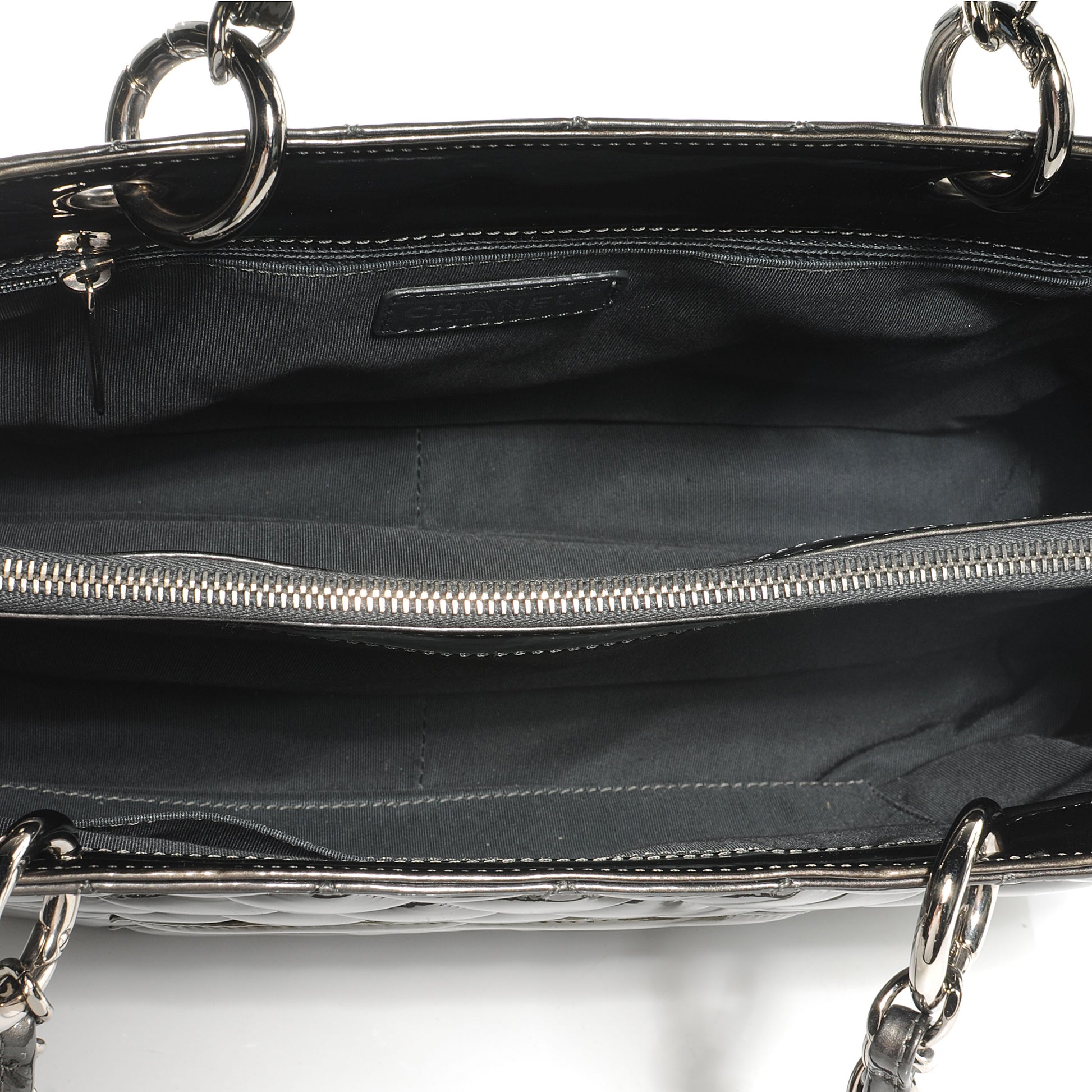 Chanel Patent Grand Shopping Tote GST Grey 5 of 7