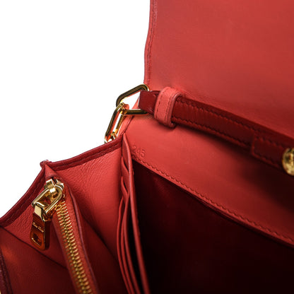 Miu Miu Nappa Matelasse Wallet On Chain Rosso 7 of 7