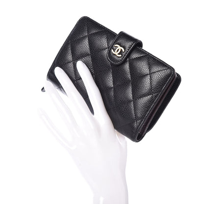 Chanel Caviar Quilted Zipped Pocket Wallet Black 2 of 12