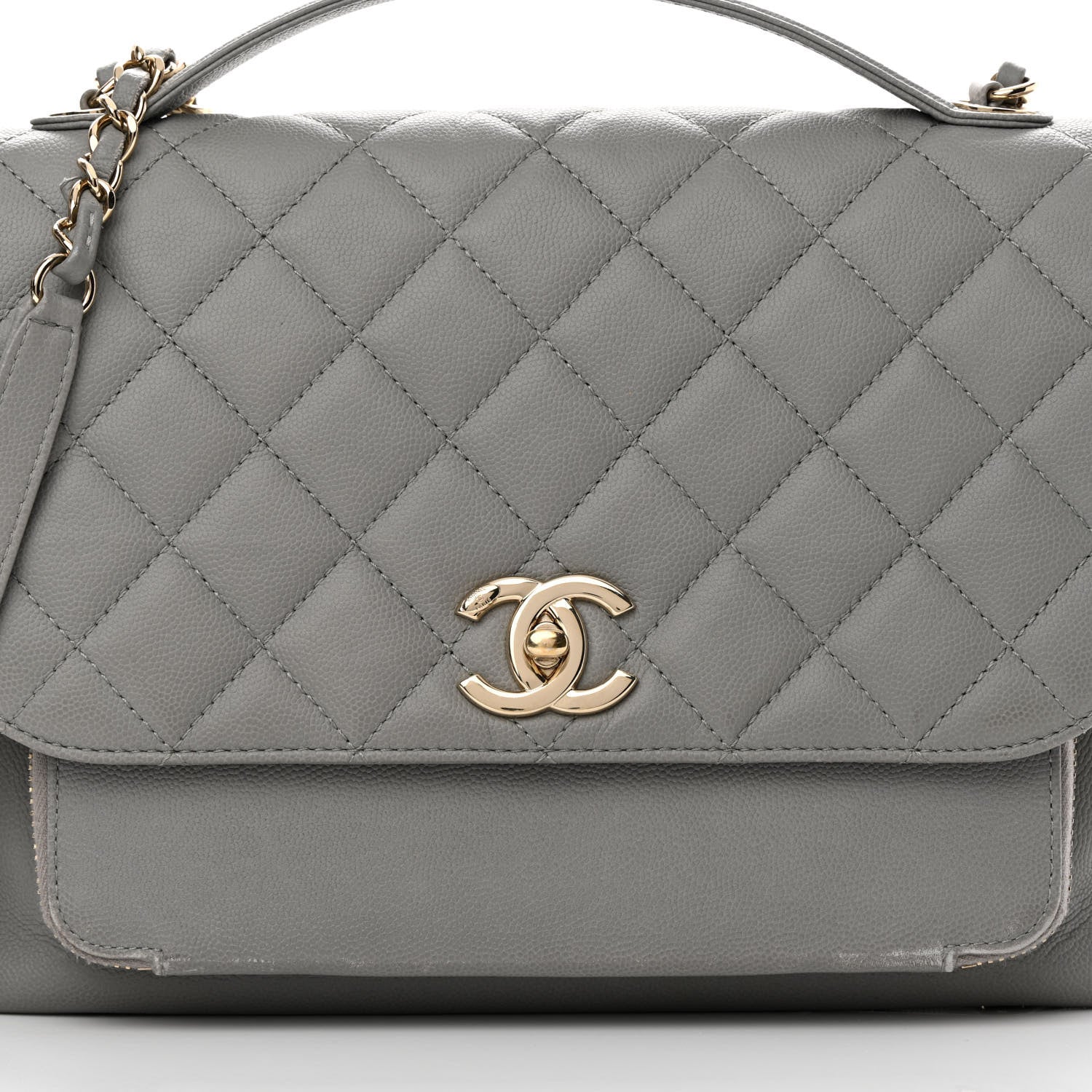 Chanel Caviar Quilted Large Business Affinity Flap Grey 8 of 16