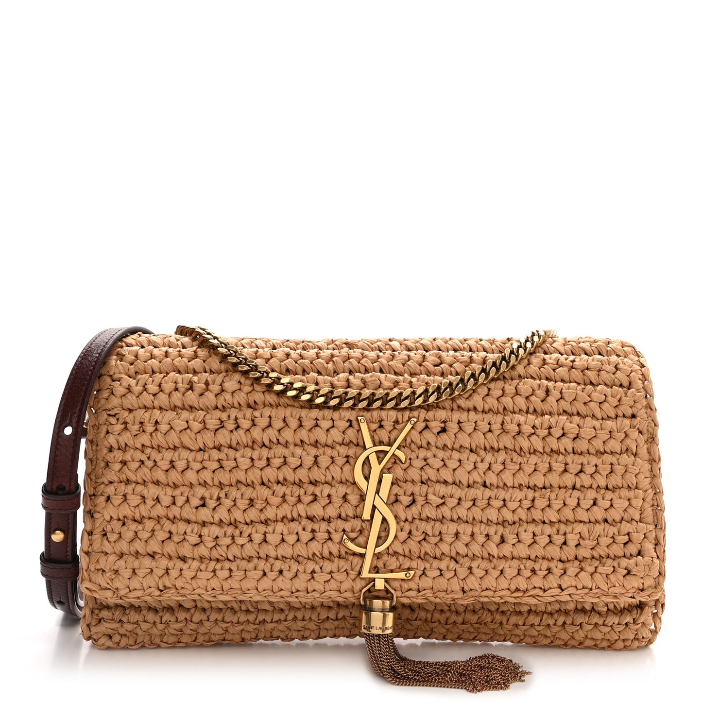 Raffia Monogram Tassel Kate 99 Dark Nude