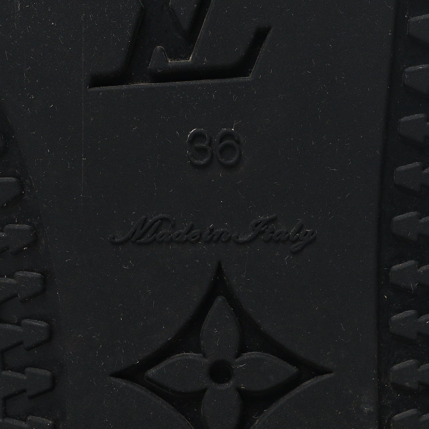 Louis Vuitton Rubber Embossed Monogram Drops High Rain Boots 36 Black 6 of 8