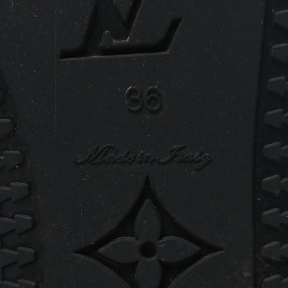 Louis Vuitton Rubber Embossed Monogram Drops High Rain Boots 36 Black 6 of 8