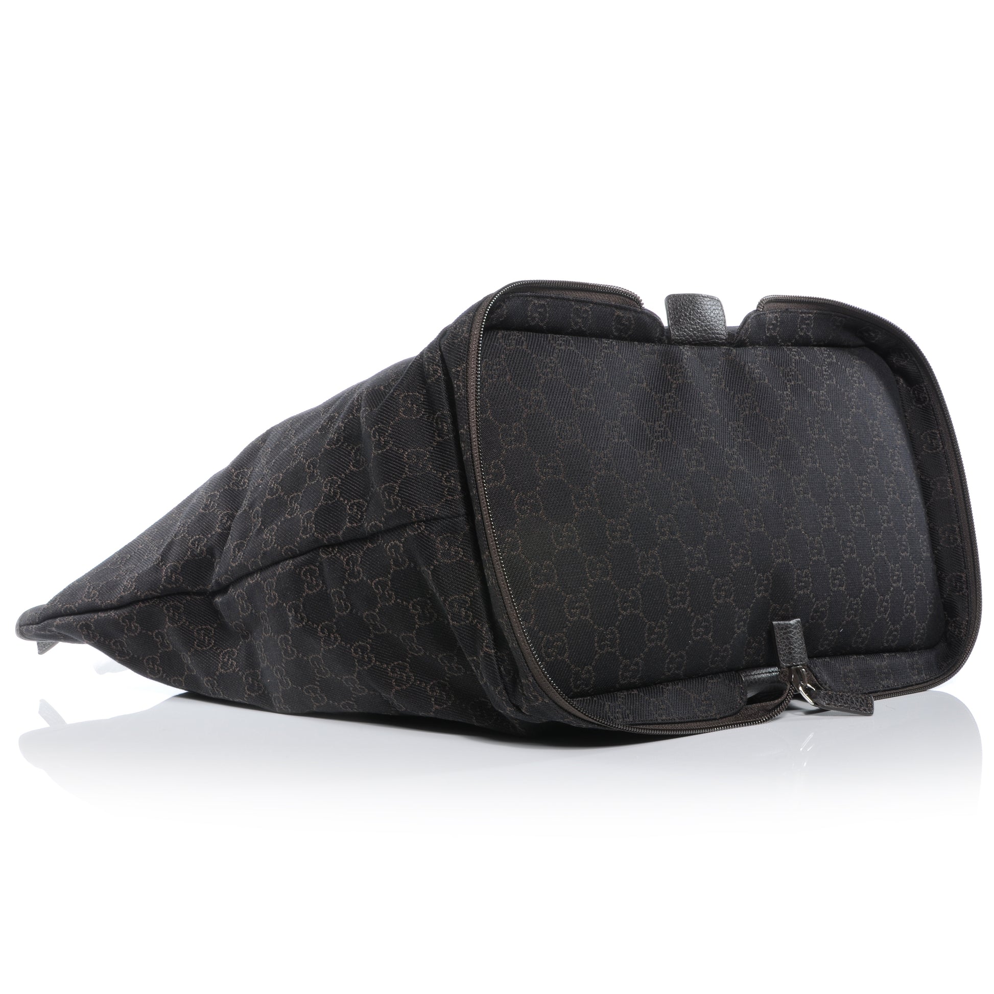 Gucci Denim Monogram Large Collapsible Travel Tote Dark Brown 4 of 8