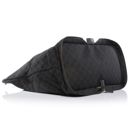 Gucci Denim Monogram Large Collapsible Travel Tote Dark Brown 4 of 8