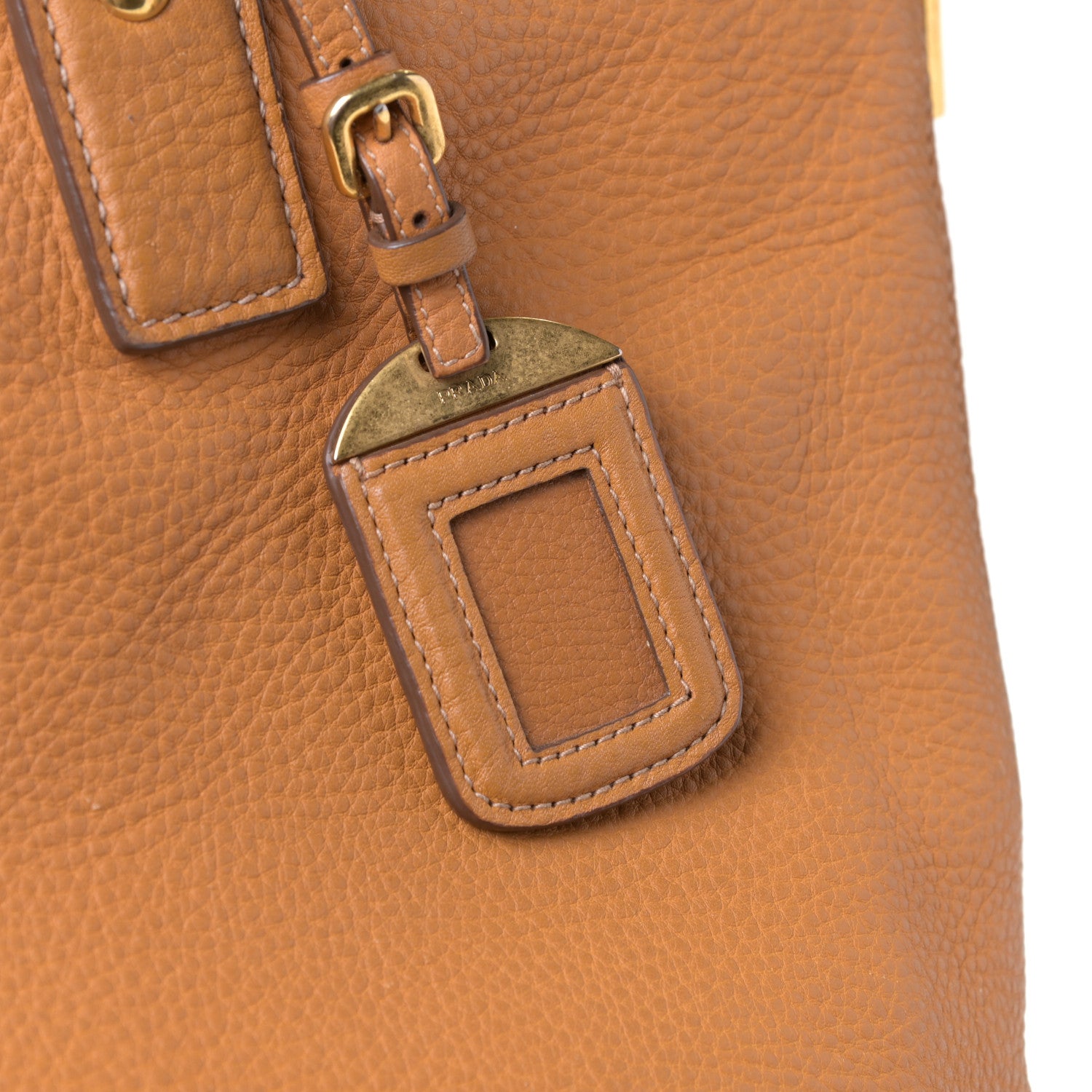 Prada Vitello Daino Side Zip Shopping Tote Caramel 16 of 17
