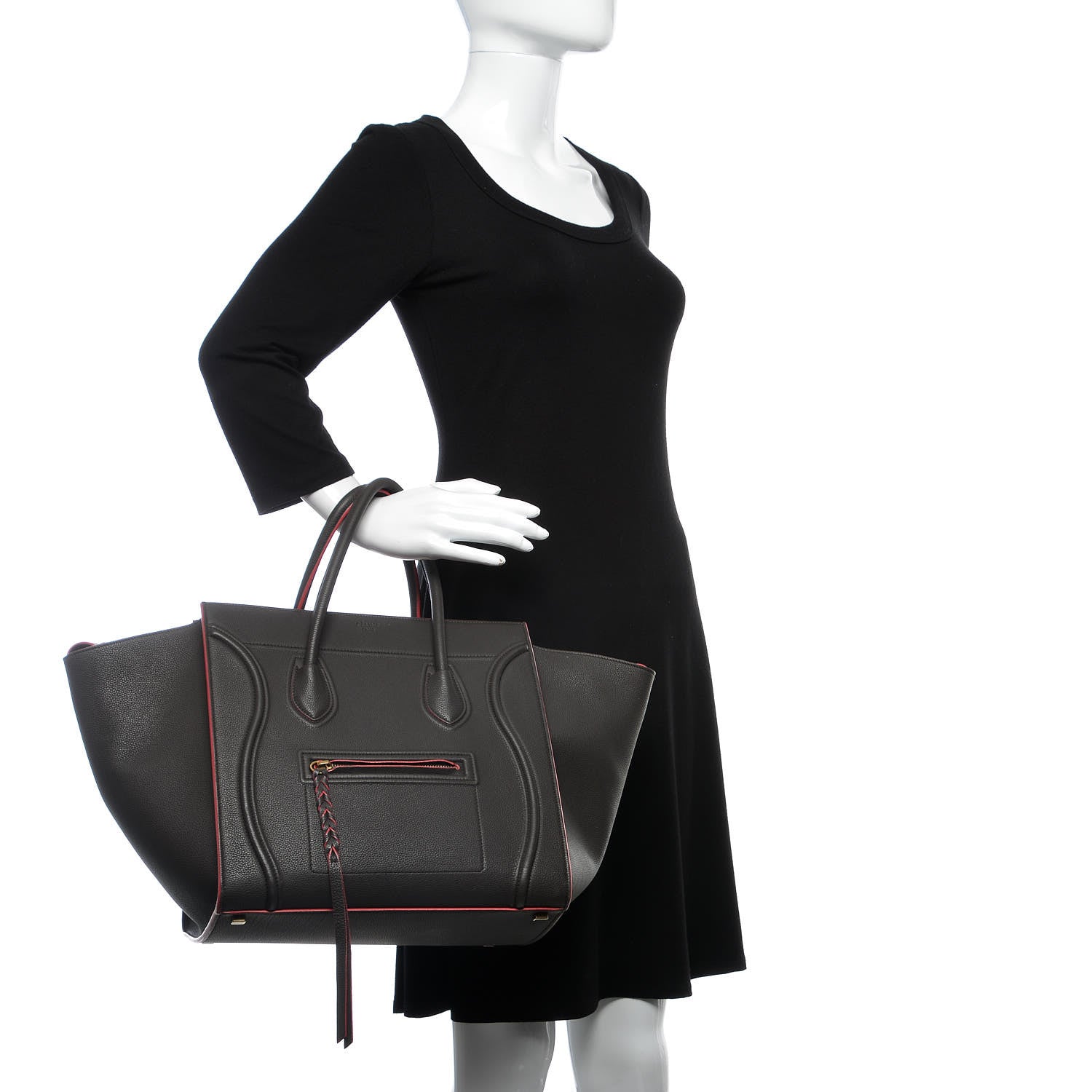 Celine Baby Grained Calfskin Medium Phantom Luggage Dark Taupe 4 of 16