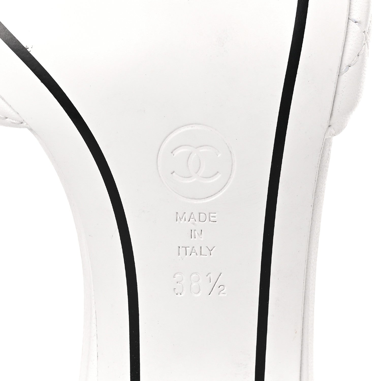Chanel Lambskin Quilted Textured CC Mules 38.5 White 6 of 8