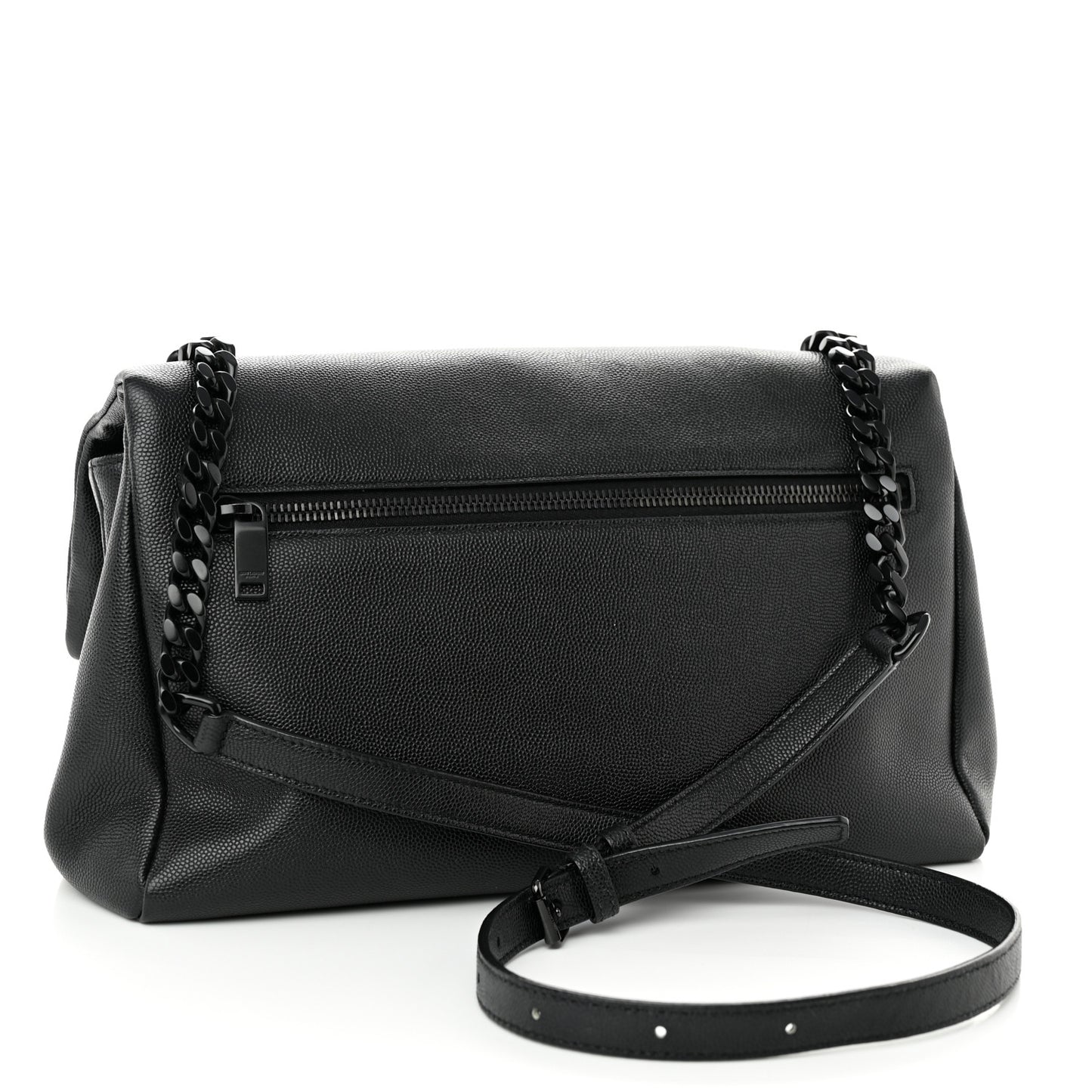 Grain De Poudre Medium West Hollywood Monogram Fold-Over Black