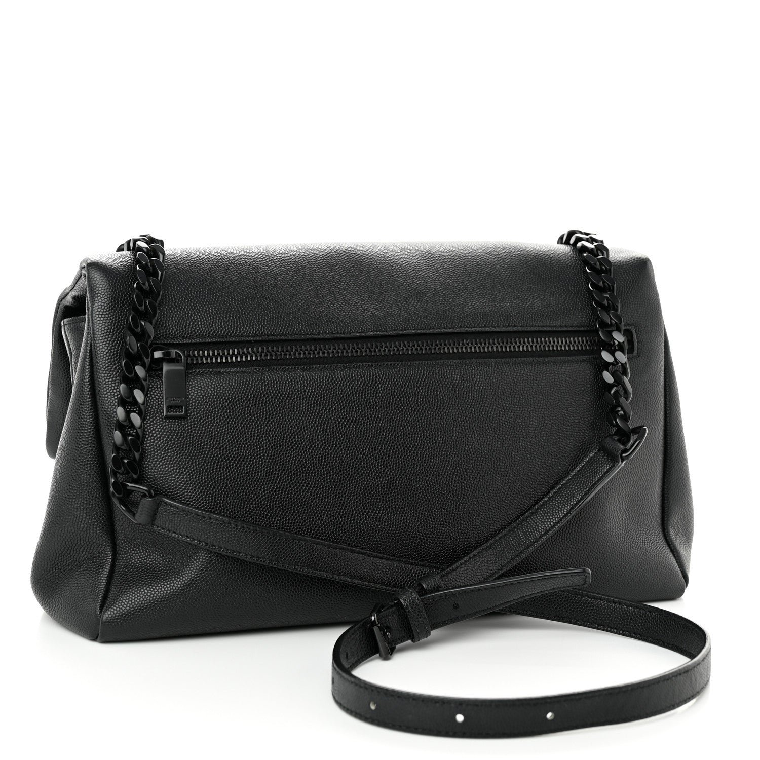 Saint Laurent Grain De Poudre Medium West Hollywood Monogram Fold-Over Black 3 of 10