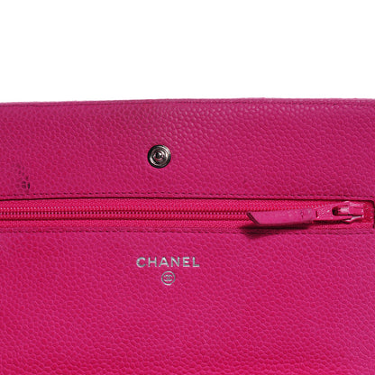 Chanel Iridescent Caviar Wallet on Chain WOC Hot Pink 6 of 8