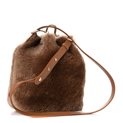 Mansur Gavriel Shearling Mini Bucket Bag Camel 3 of 9