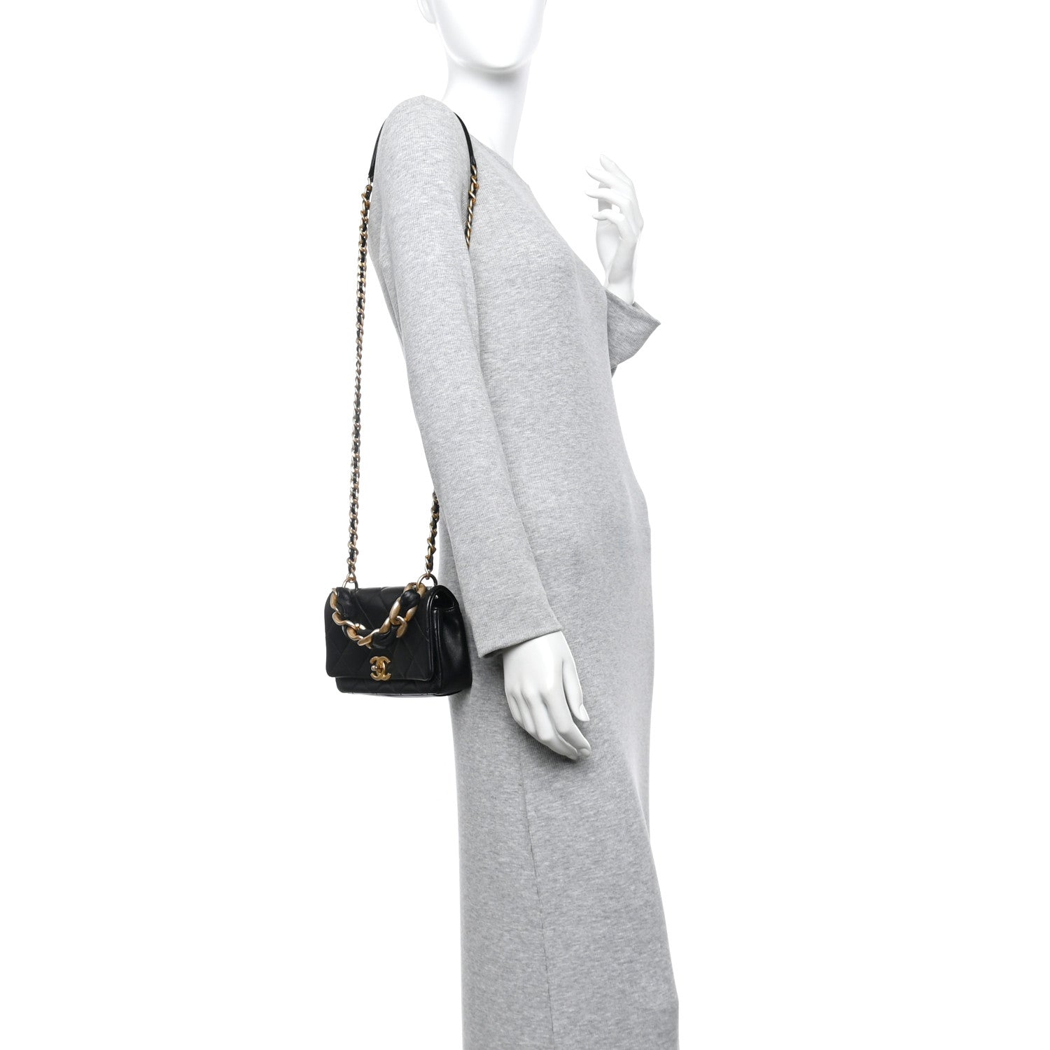 Chanel Shiny Lambskin Small Chain Is More Flap Black 2 of 11