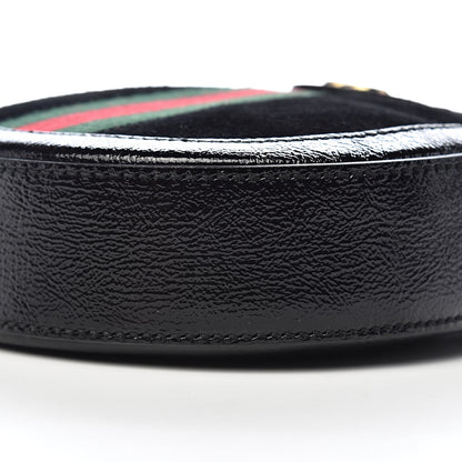 Gucci Suede Patent Web Mini Ophidia Round Shoulder Bag Black 10 of 11