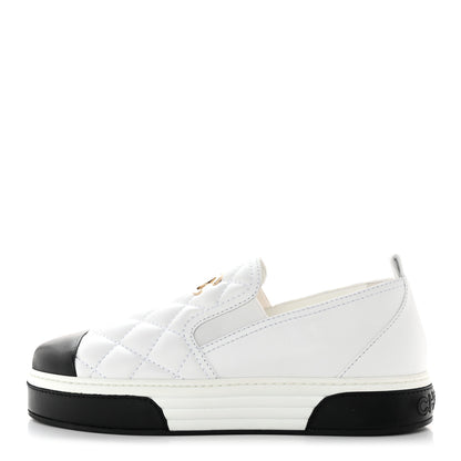 Chanel Lambskin Quilted Womens CC Stroll Sneakers 40.5 White 1 of 9