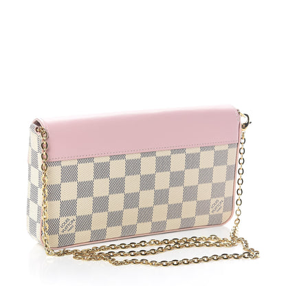 Louis Vuitton Damier Azur Calfskin Pochette Felicie Eau de Rose 3 of 9