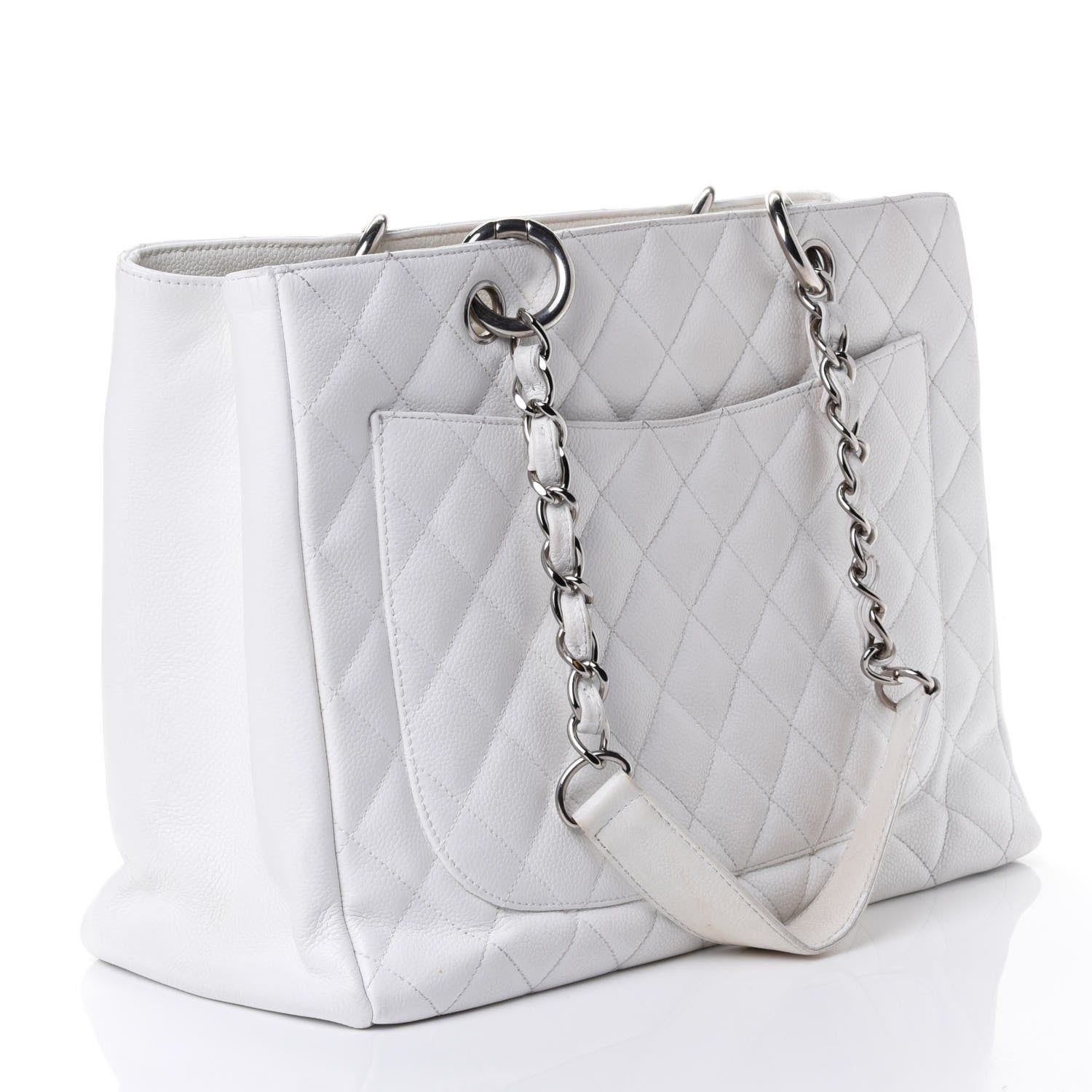Chanel Caviar Quilted Grand Shopping Tote GST White 2 of 5