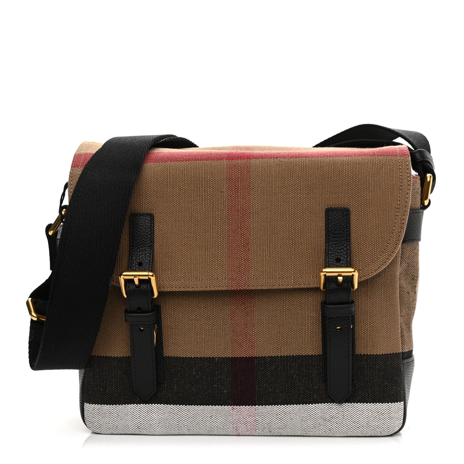 Burberry Canvas Mega Check Small Baildon Messenger Bag Black 1 of 10