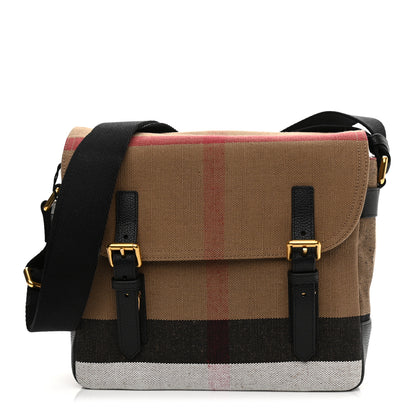 Burberry Canvas Mega Check Small Baildon Messenger Bag Black 1 of 10