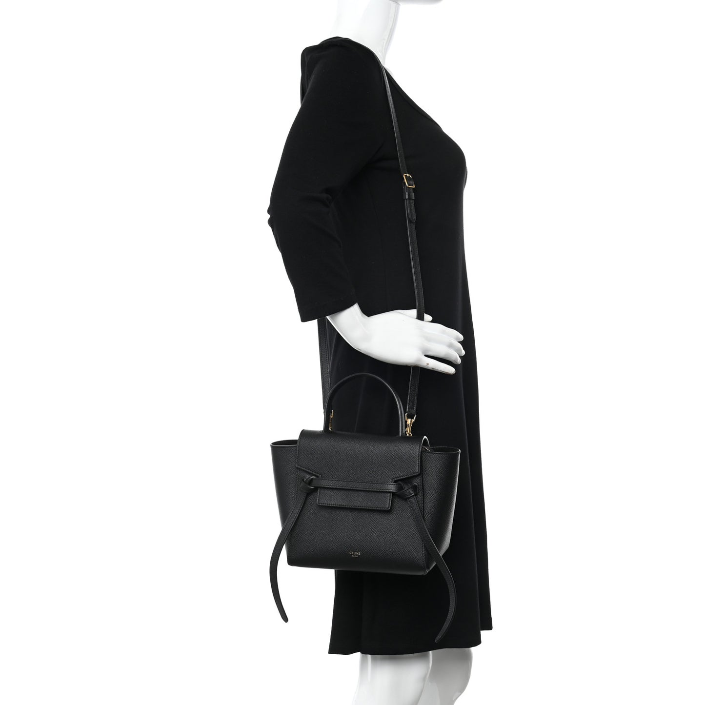 Grained Calfskin Nano Belt Bag Black