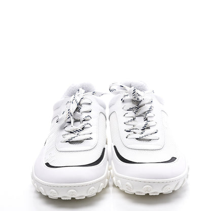 Chanel Calfskin Mesh Lycra Womens Logo Sneakers 38.5 White 3 of 11