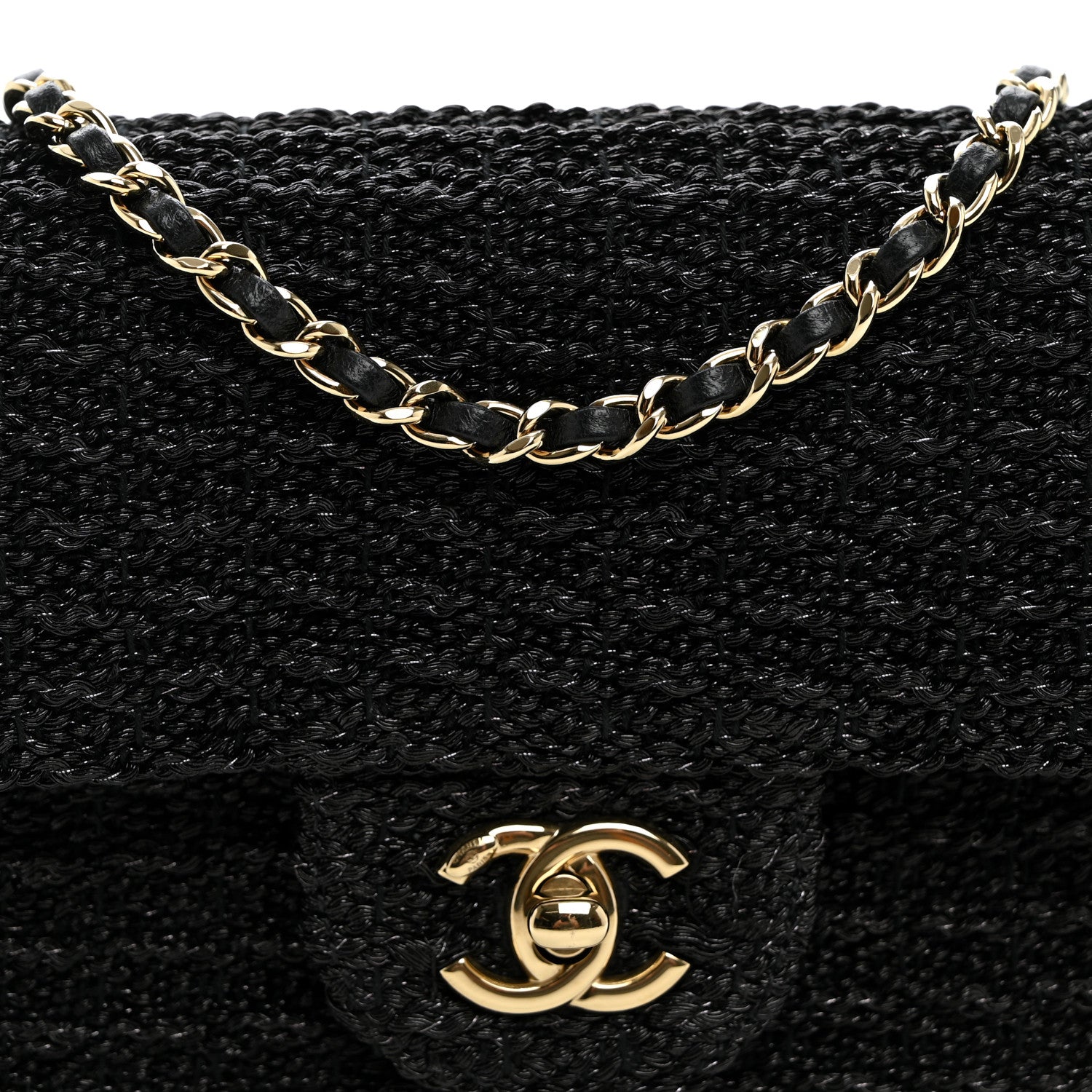 Chanel Woven Fabric Mini Rectangular Flap Black 7 of 9