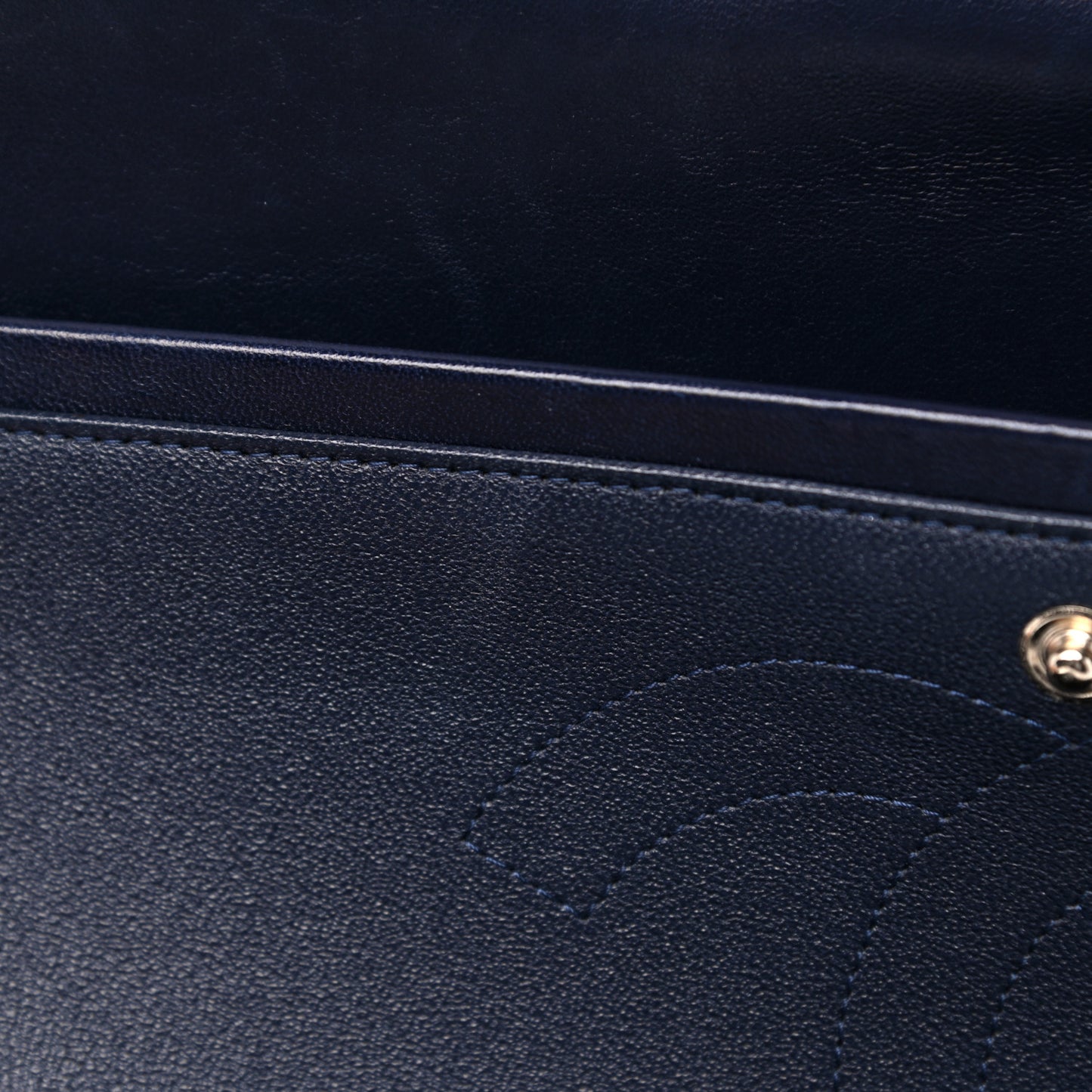 Lambskin Quilted Jumbo Double Flap Navy Blue