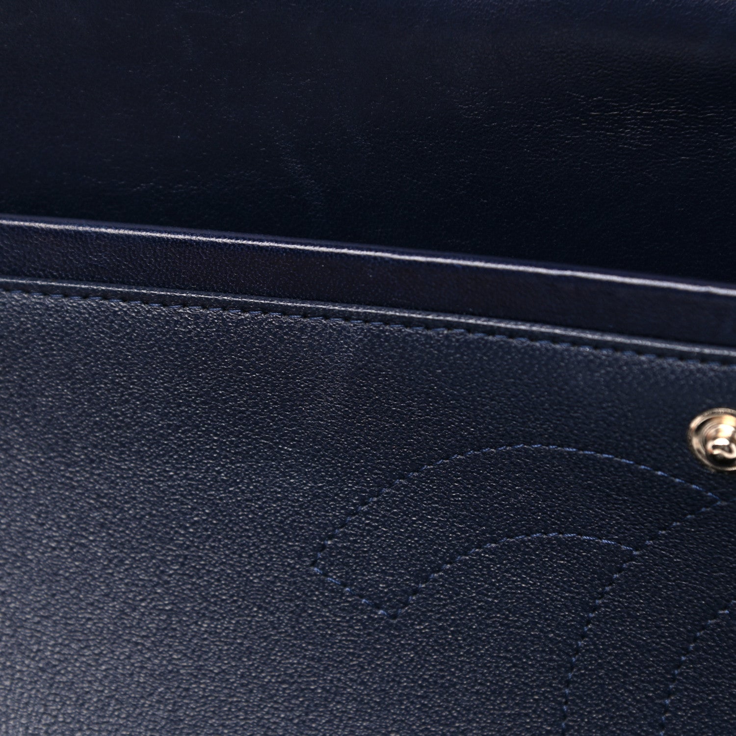 Chanel Lambskin Quilted Jumbo Double Flap Navy Blue 10 of 13