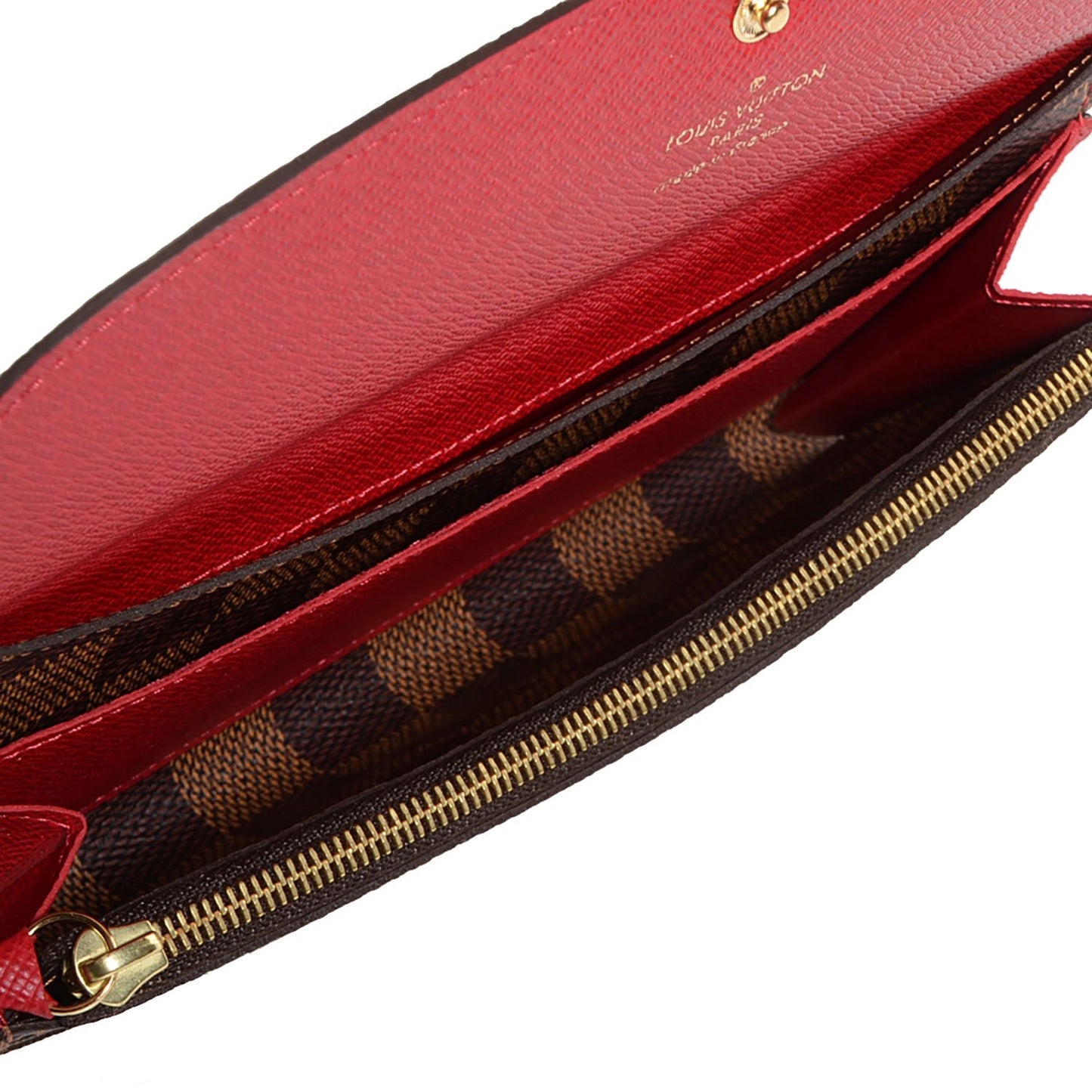 Damier Ebene Emilie Wallet Red
