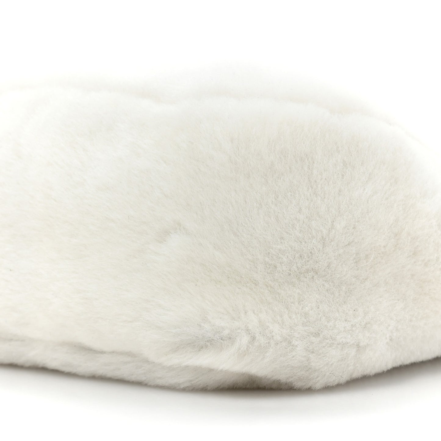 Shearling Logo Embroidered Re-Edition 2005 Shoulder Bag White Black