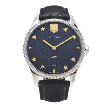 Gucci Stainless Steel Calfskin 40mm G-Timeless Tiger Automatic Watch Navy 1 of 9