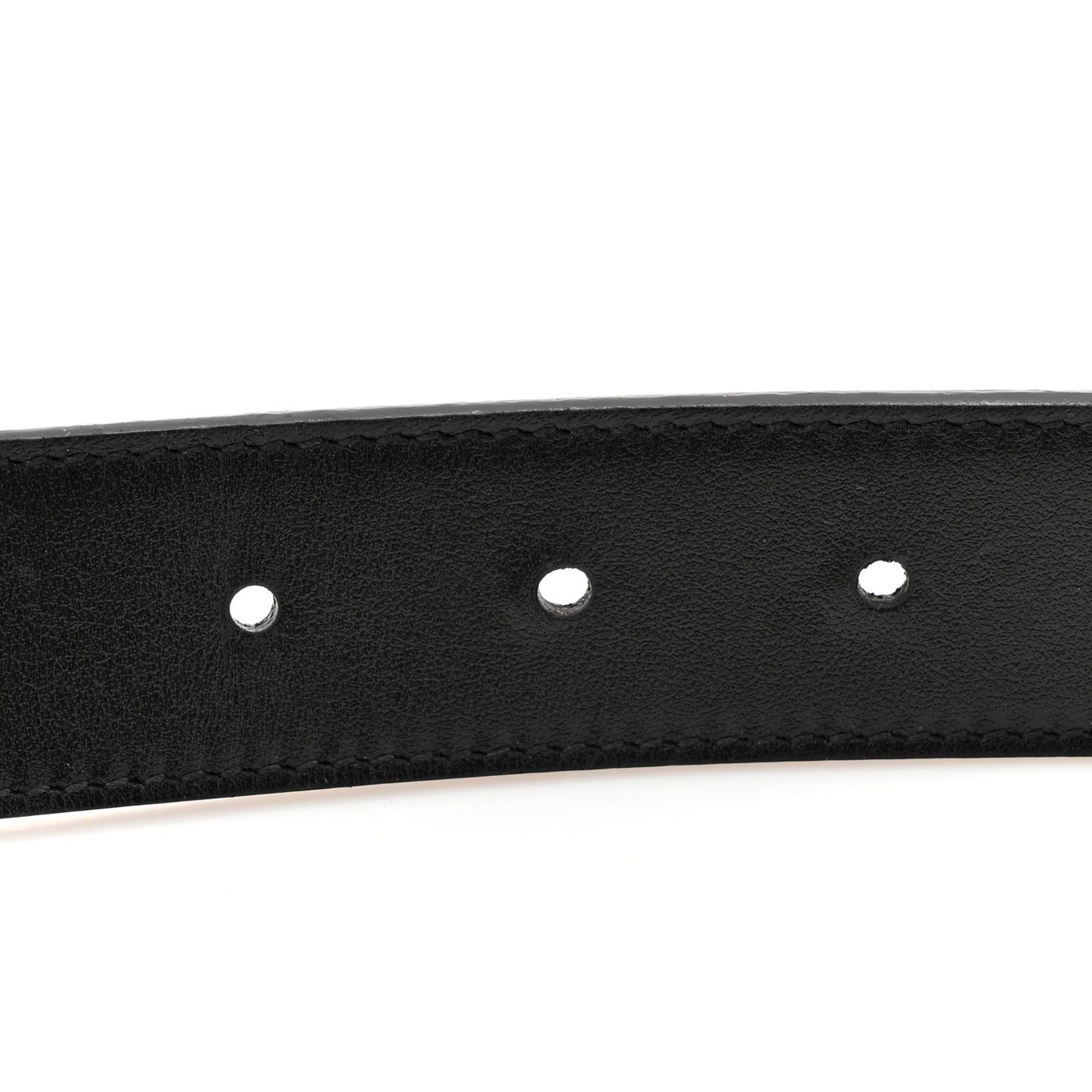 GG Supreme Monogram Plutone Calfskin Double G Reversible 30mm Belt 80 32 Beige Ebony Black